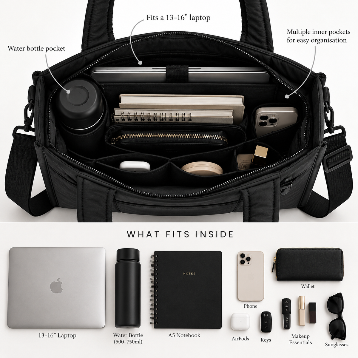 THE MUSE TOTE - BLACK