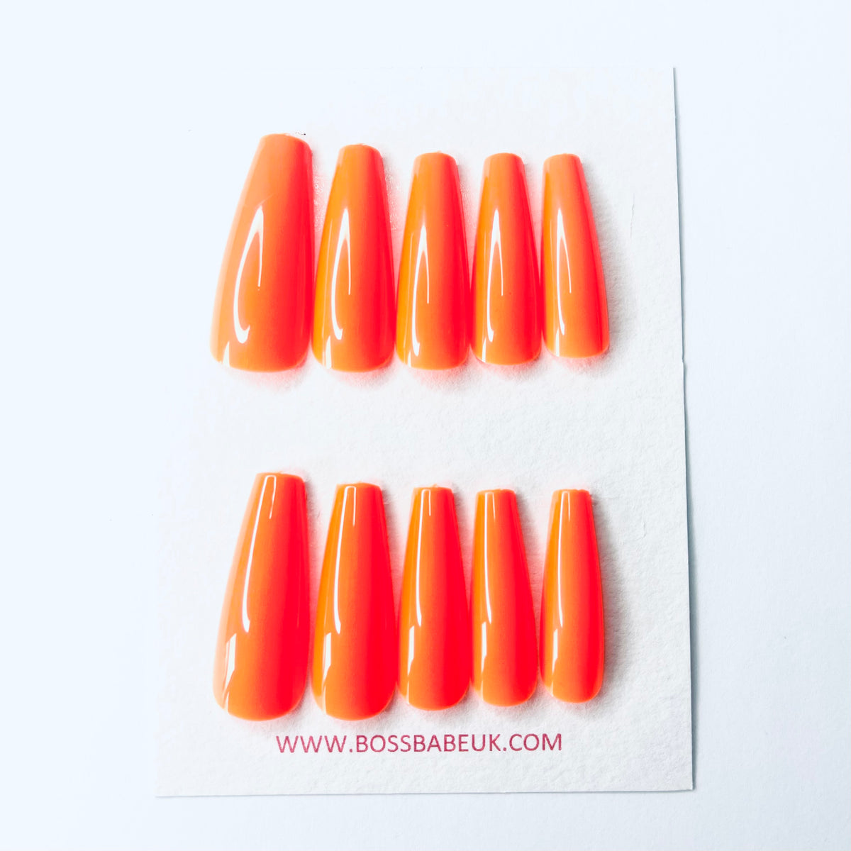 Tangy Orange Coffin Nails