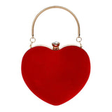 Red Velvet Heart Clutch Bag