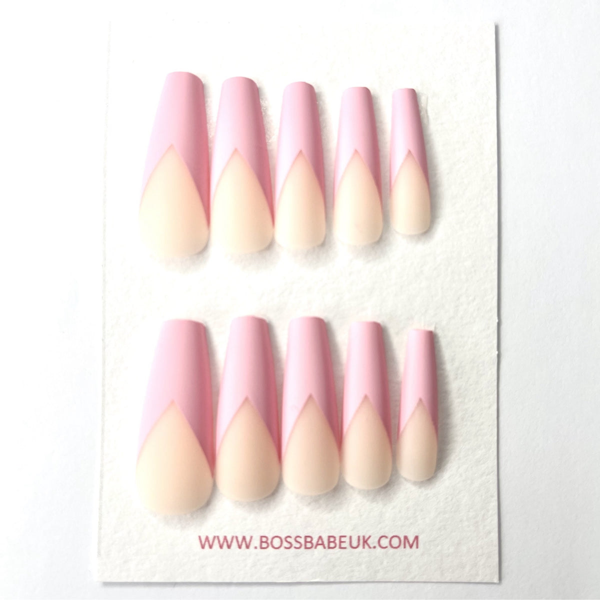 Baby Pink French Coffin Nails
