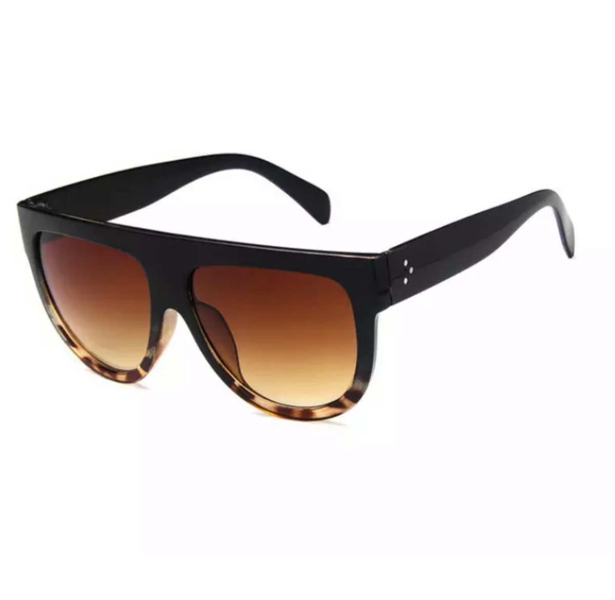 Black Leopard Oversized Sunglasses