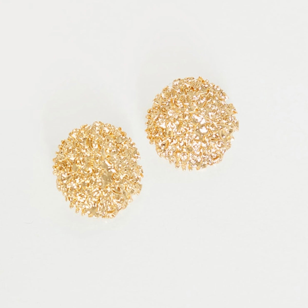 Gold Texture Stud Earrings