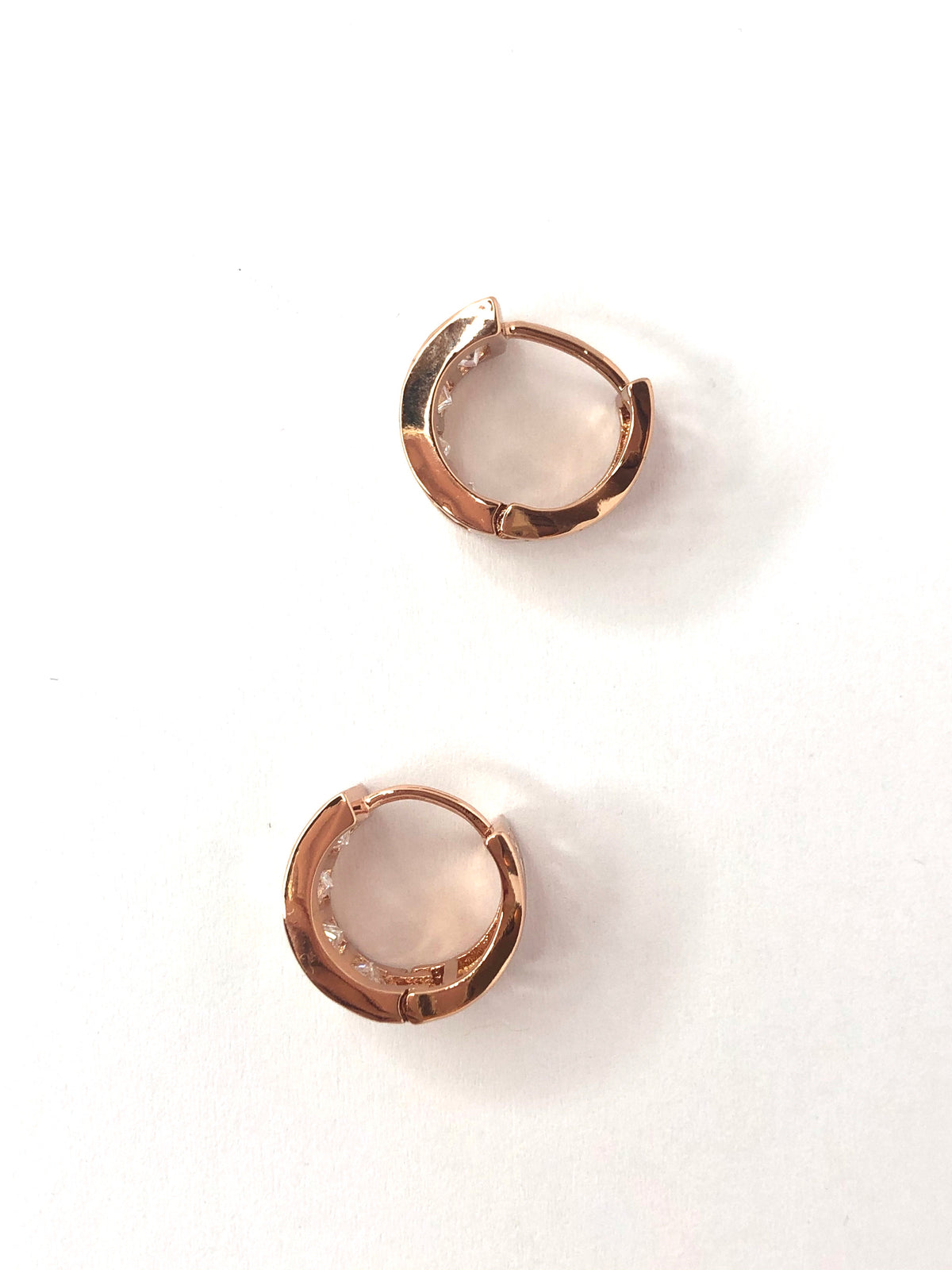 Rose Gold Diamond Hoops