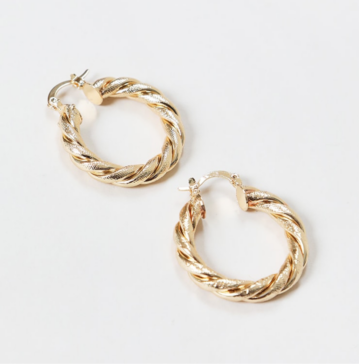 Gold Rope Twist Earrings