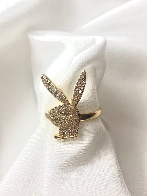 Gold Bunny Diamond Ring