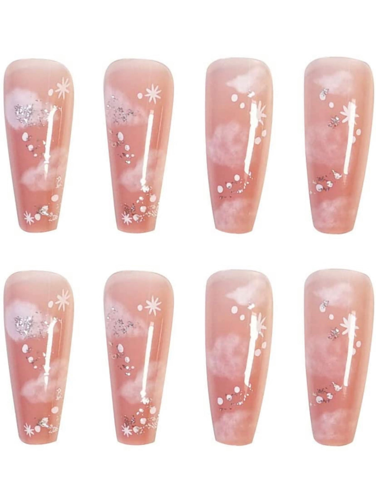 Cloud 9 Pink Coffin Nails