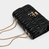 Black PU Chain Boujee Shoulder Bag