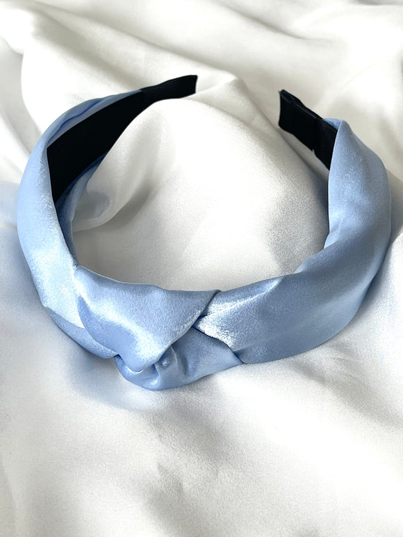 Sky Blue Silk Knot Headband