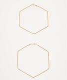 Gold Large Hexagon Hoop Earrings
