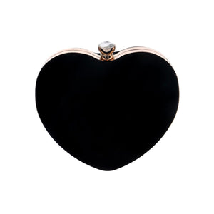 Black Velvet Heart Clutch Bag