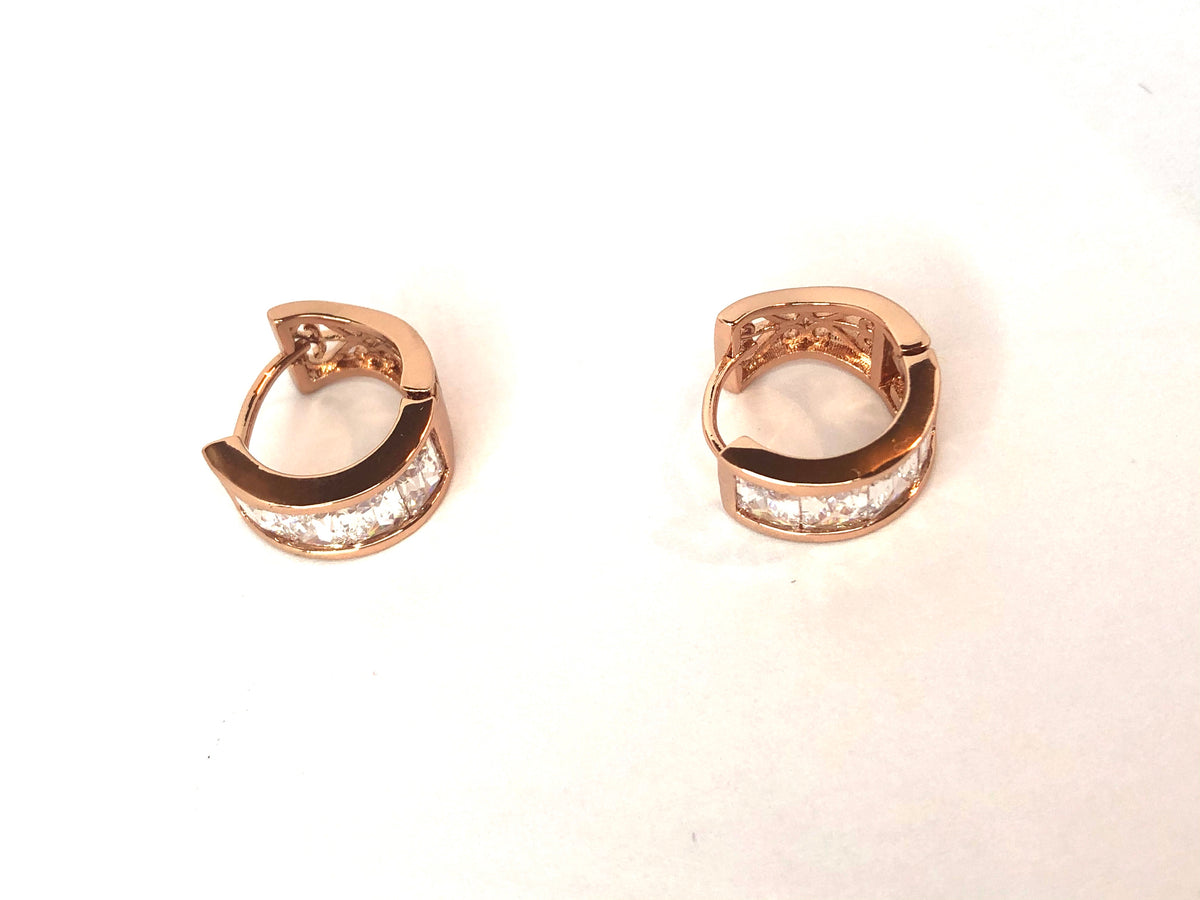 Rose Gold Diamond Hoops