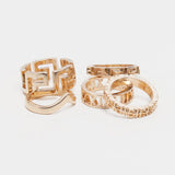 Gold Roman Numerals Ring Set