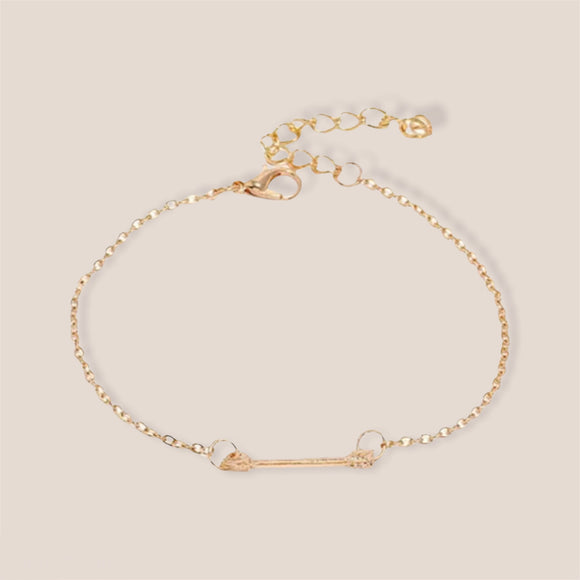 Bow Arrow Gold Chain Bracelet