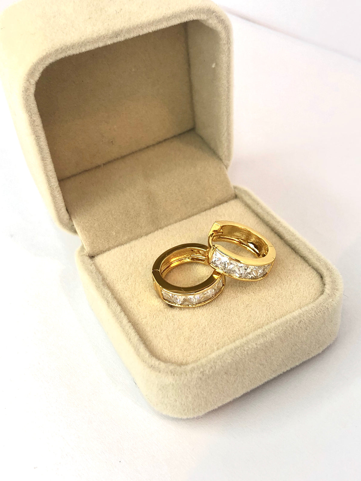 Gold Diamond Hoops