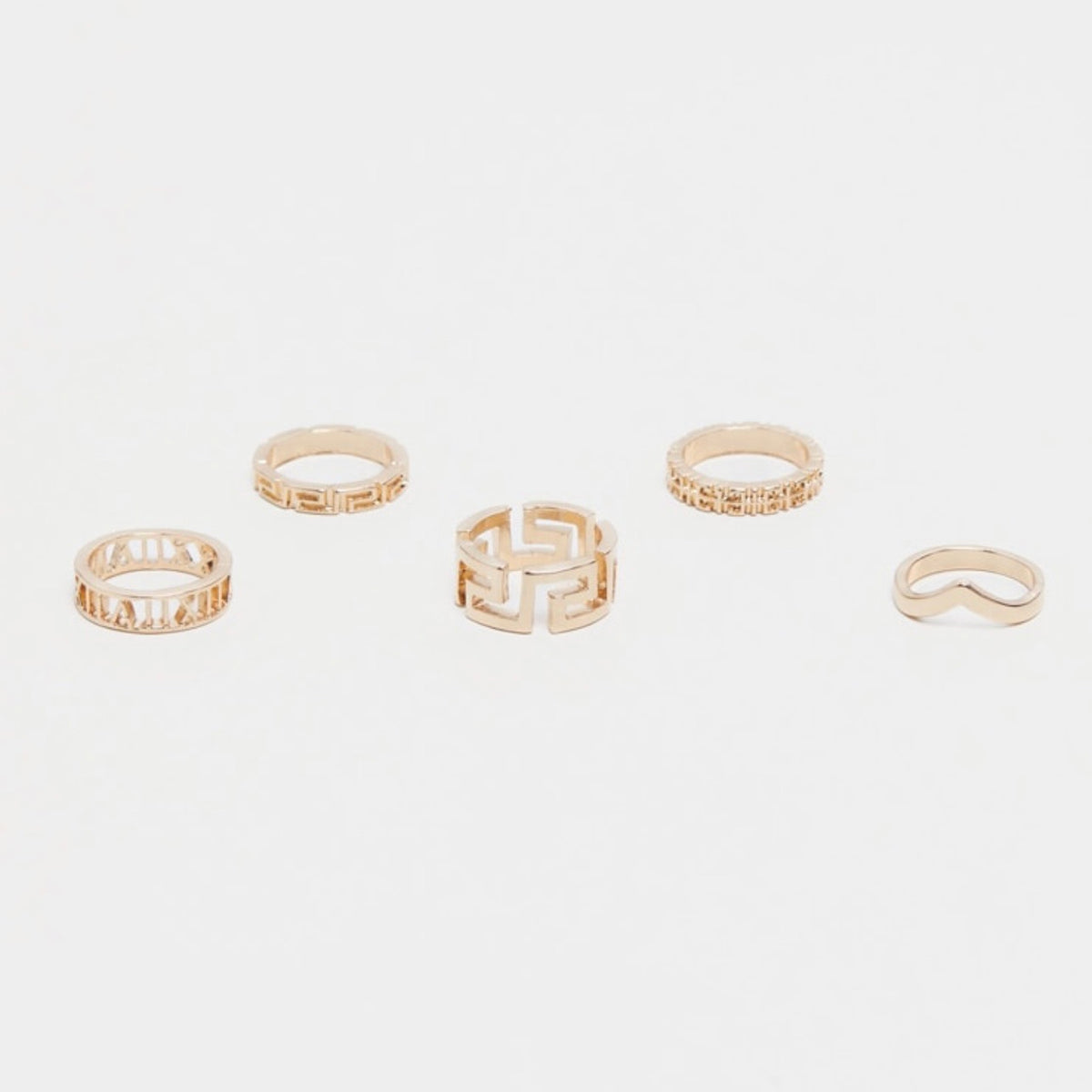 Gold Roman Numerals Ring Set