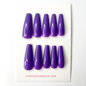 Purple Grape Coffin Nails