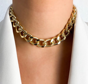 Gold Choker Chain Necklace