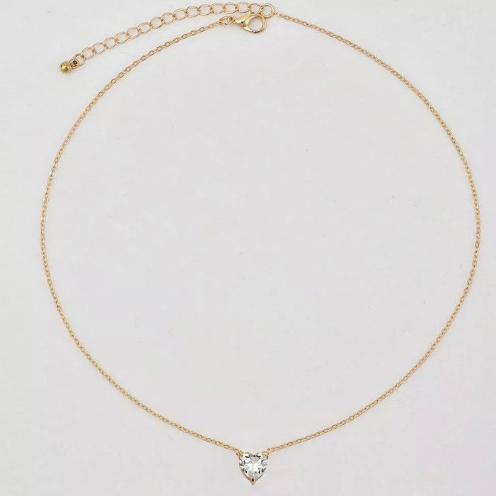 Gold Heart Diamanté Choker