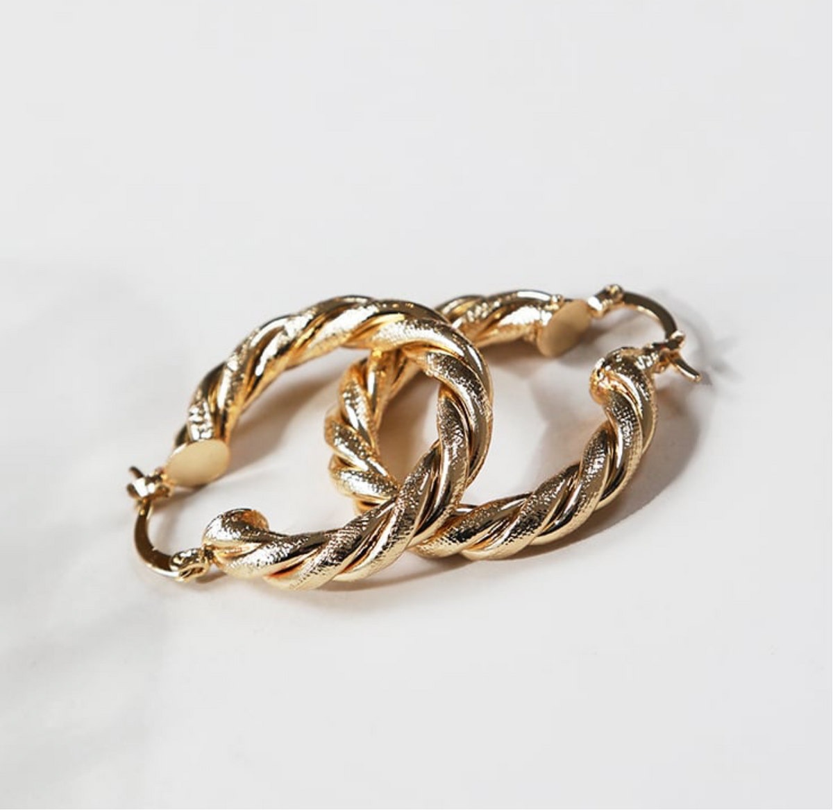Gold Rope Twist Earrings