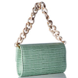 Green Croc Marble Chunky Chain Bag