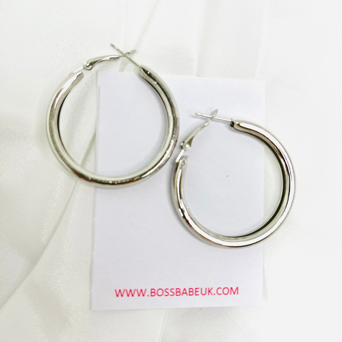 Silver Chunky Hoop