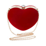 Red Velvet Heart Clutch Bag