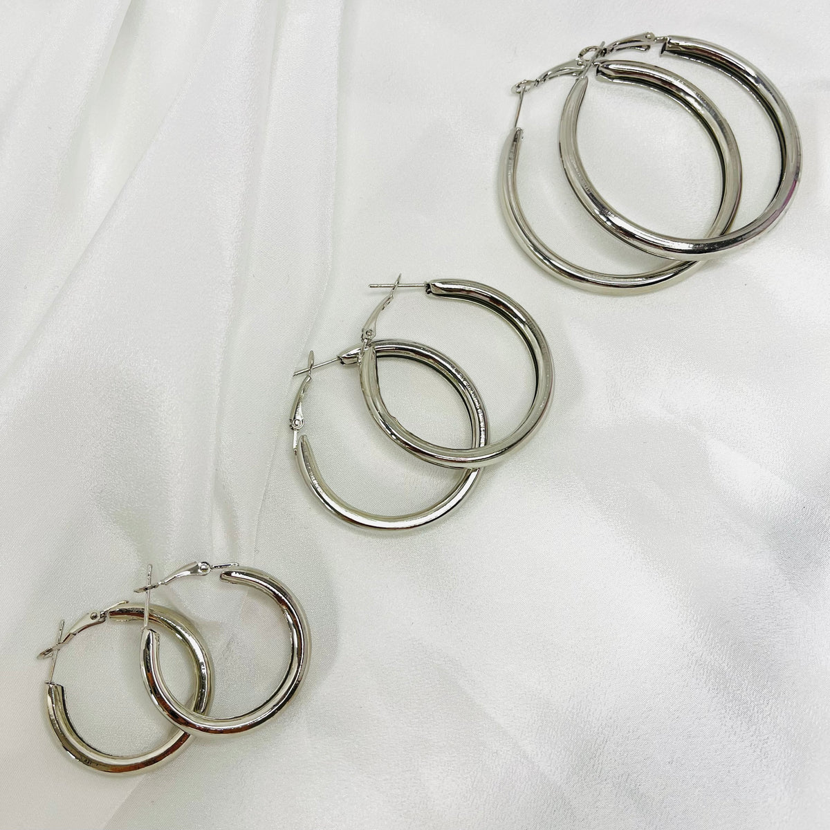 Silver Chunky Hoop