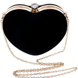 Black Velvet Heart Clutch Bag