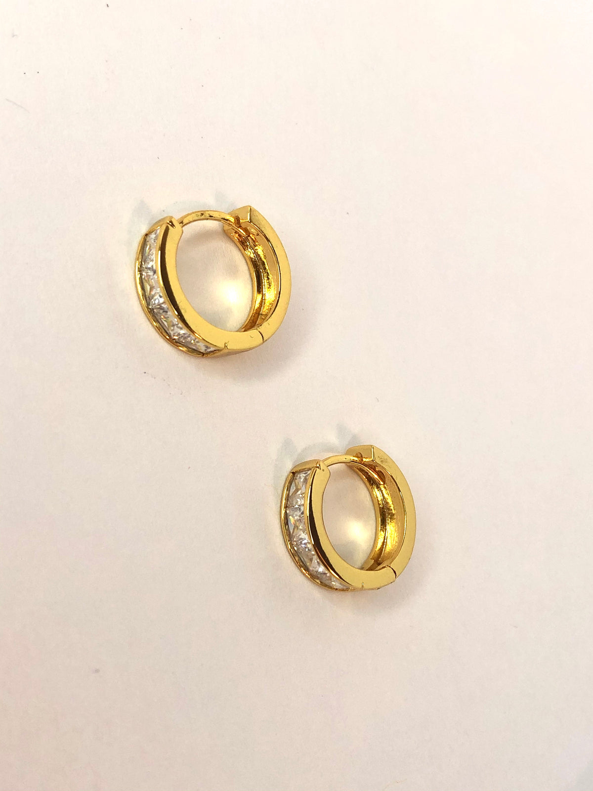 Gold Diamond Hoops