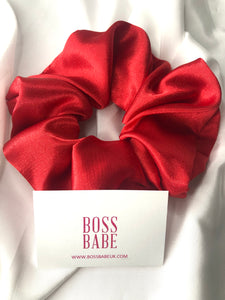 Red Satin Jumbo Scrunchie