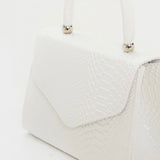 White Croc PU Envelope Bag