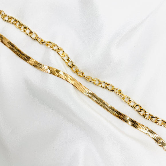 Gold Chain Set Bracelet