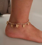 Gold Butterfly Diamond Anklet